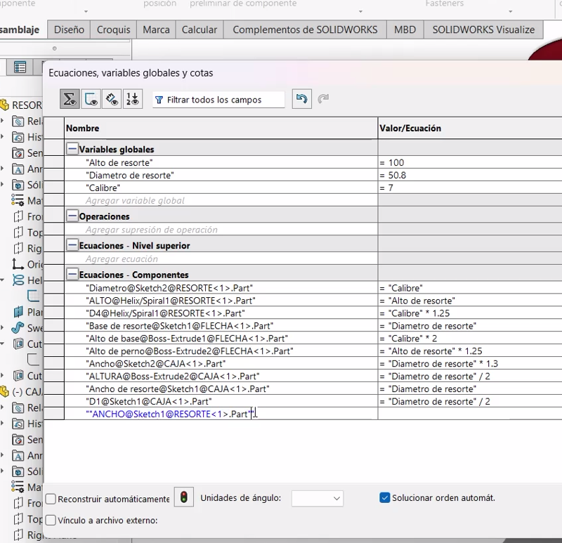 Automatizacion de diseño con SOLIDWORKS